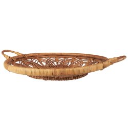Bordfad m/greb rattan