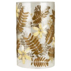 Lygte t/bloklys m/blomster og blade, uden bund, mundblst