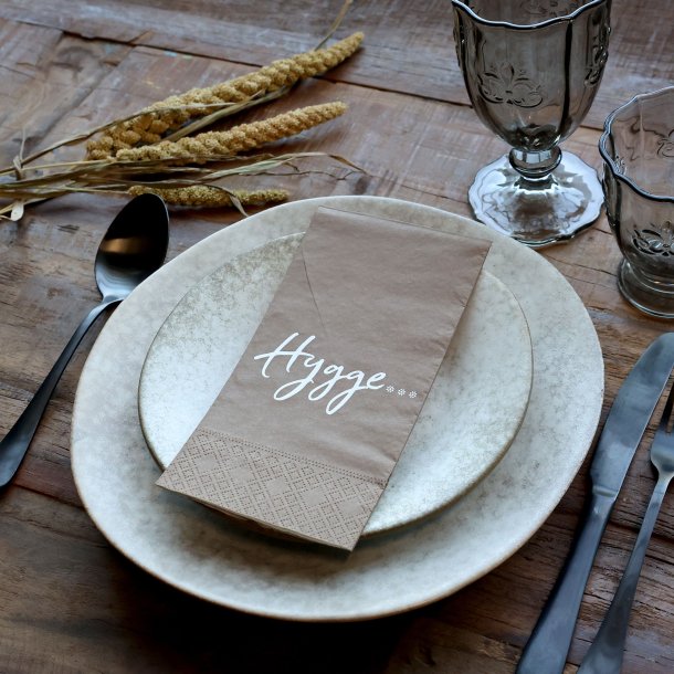 Serviet m. hygge, brun