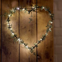 Fleur Krans hjerte m. 25 LED-lys