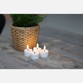 LED Fyrfadslys I voks - 4 Pak - Hvid