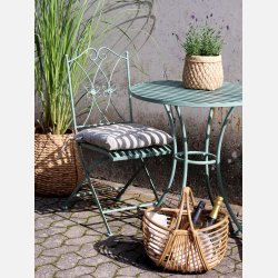 Caf�s�t m. 2 stole og 1 bord, sy blue