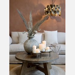 Sofabord i genbrugstr, rundt