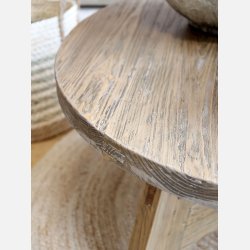 Sofabord i genbrugstr, rundt