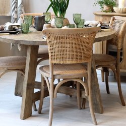 Spisebord i genbrugstr, rundt