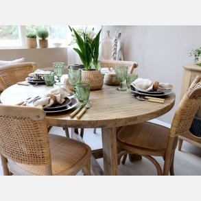 Spisebord i genbrugstr, rundt