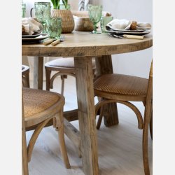 Spisebord i genbrugstr, rundt