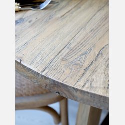 Spisebord i genbrugstr, rundt