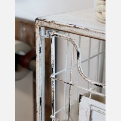 V�greol m. skuffer, tr� og hvid metal