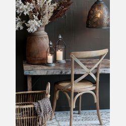 Fransk Spisebordsstol m. fletsde, natur, 2 pack