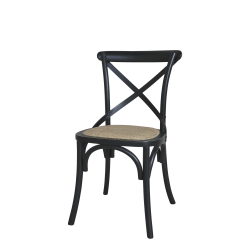 Fransk Spisebordsstol m. fletsde, sort, 2 pack