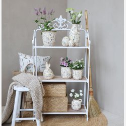 Reol m. 3 hylder i tr, hvid