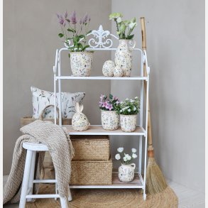 Reol m. 3 hylder i tr, hvid