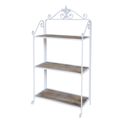 Reol m. 3 hylder i tr, hvid