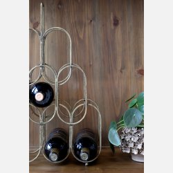 Vinreol til 9 flasker, antique messing