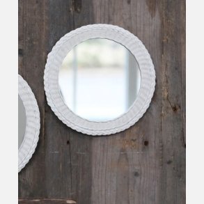 Spejl med fletkant i antique creme farve 