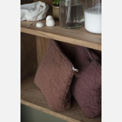 Toilettaske quiltet coral almond