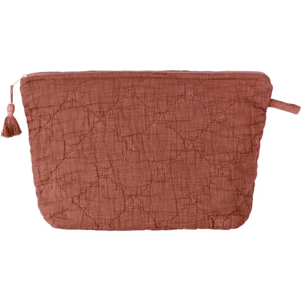 Toilettaske quiltet coral almond