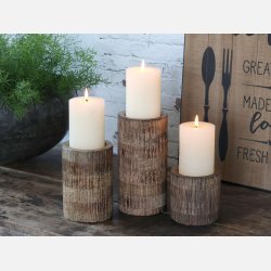 Lysestage til bloklys i tr