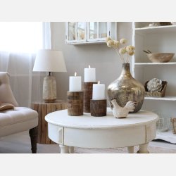 Lysestage til bloklys i tr