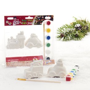 6cm mal-selv bil/tog, keramik