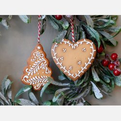 Julekager til ophng, hjerte, tr
