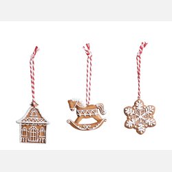 Julekager til ophng st af 3, hus