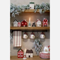 Chamonix Hus til fyrfadslys, gr� m hjerte