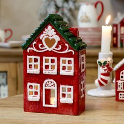 Chamonix Hus til fyrfadslys, sort tag, hjerte i kip