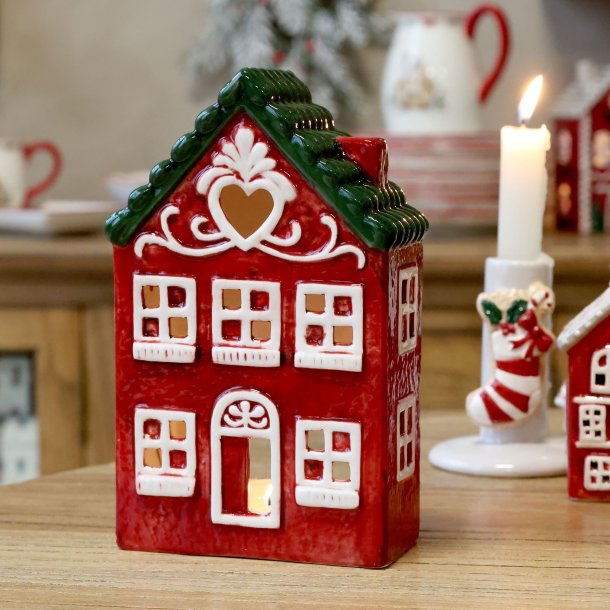 Chamonix Hus til fyrfadslys, sort tag, hjerte i kip