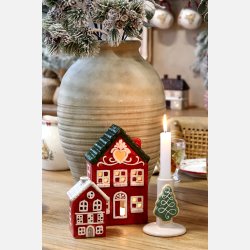 Chamonix Hus til fyrfadslys, sort tag, hjerte i kip