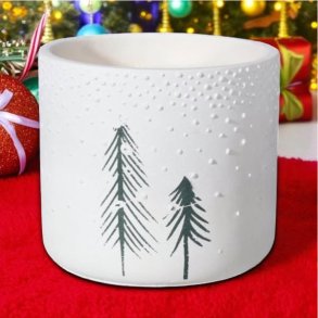 Mica potter, hvid, stor