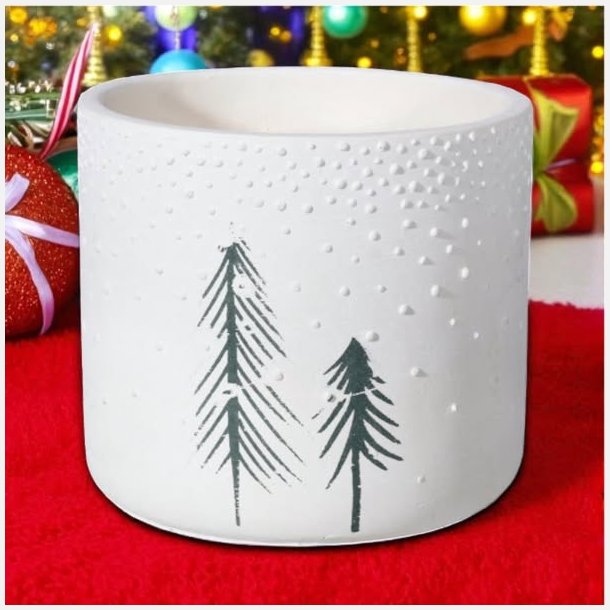 Mica potter, hvid, stor