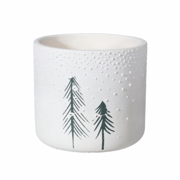 Mica potte, hvid rund, lille