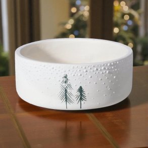 Mica skl, hvid lav rund