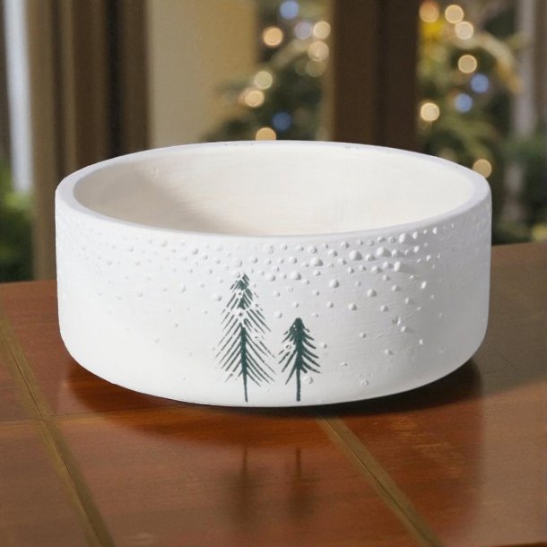 Mica skl, hvid lav rund