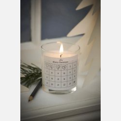 Glas m/paraffinlys etiket m/1-24