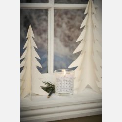 Glas m/paraffinlys etiket m/1-24