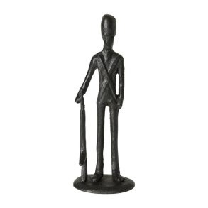 Figur garder med gevr i sort metal 