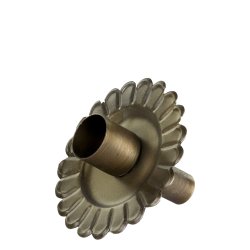 Lysholder lille blomst m. dekor antique messing