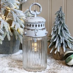 Staldlanterne, creme hvid