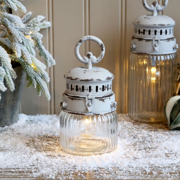 Staldlanterne, creme hvid