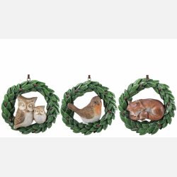 Krans m/fugl, ugle, rv  