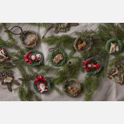 Krans m/fugl, ugle, rv  