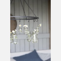 Flaske mini t/blomst m/wire