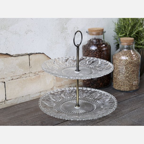 Etagere m. 2 glasfade