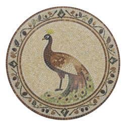 Chartres Fad i mosaik m. p�fugl, mocca