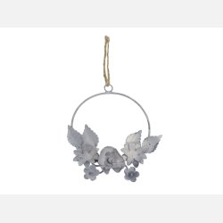 Krans m. blomster, zink