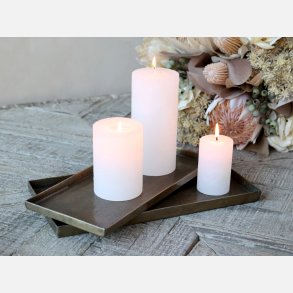 Metal fad i jern, antik messing farve