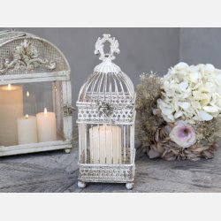 Fuglebur med dekor i creme